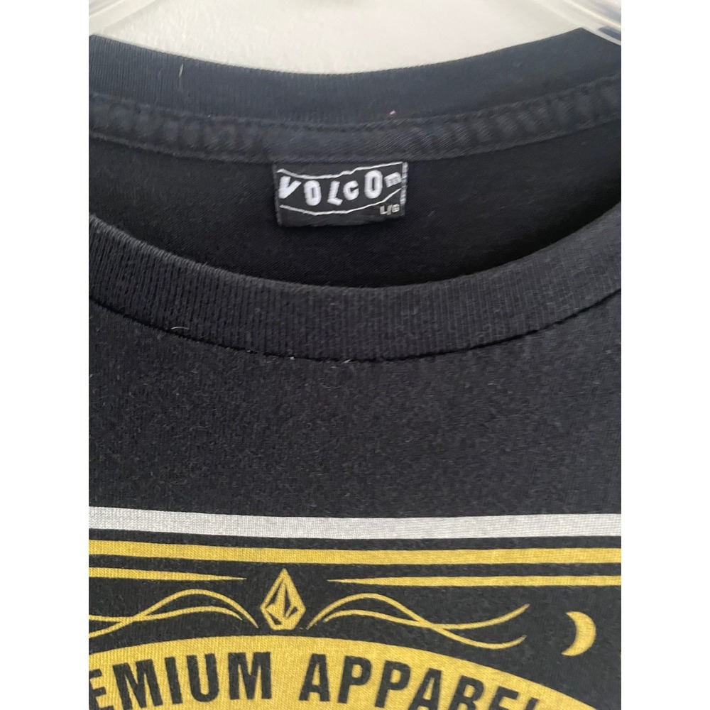 Volcom Stone Inc Mens Black Graphic T-Shirt Costa Mesa CA Large Skate Surf Tee - Picture 3 of 8